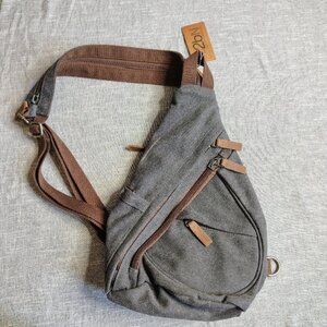 C2BN Created To Be Noticed Leather Cavas Sling Bag Back Pack Travel